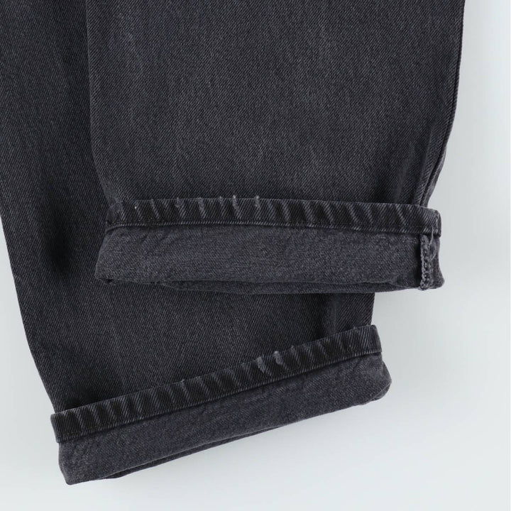 Wrangler Relaxed Fit Black Denim Tapered Jeans, Men's Size W37 (approx.) cotton black type Vintage Second Hand