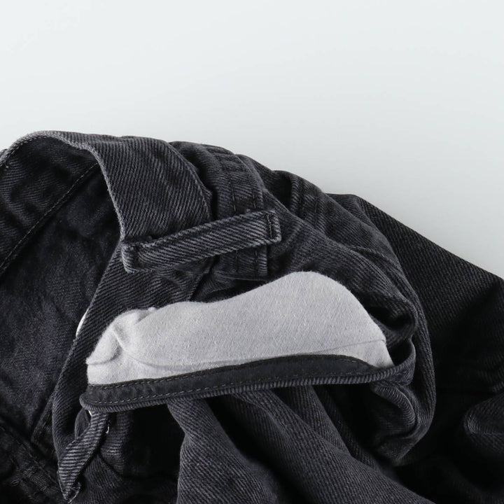 Wrangler Relaxed Fit Black Denim Tapered Jeans, Men's Size W37 (approx.) cotton black type Vintage Second Hand