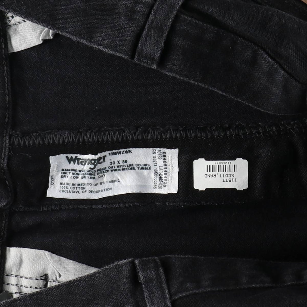 90s-00'S Wrangler Black Denim Straight Leg Jeans, Men's Size W34 (approx.), Vintage cotton black type Vintage Second Hand