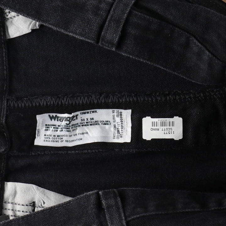 90s-00'S Wrangler Black Denim Straight Leg Jeans, Men's Size W34 (approx.), Vintage cotton black type Vintage Second Hand