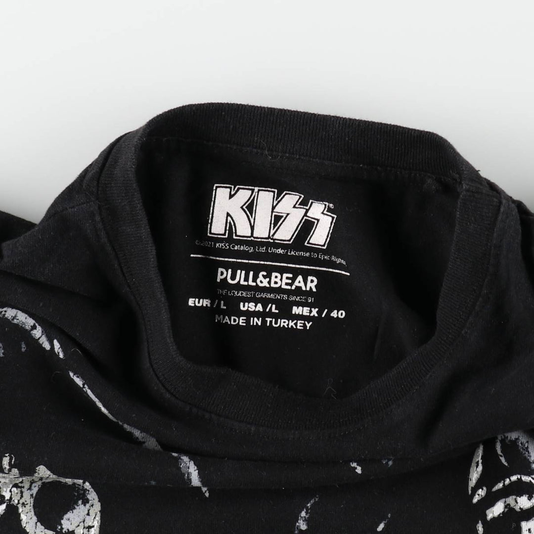 KISS Band T-shirt, Band T, Men's L size unclear black type Vintage Second Hand