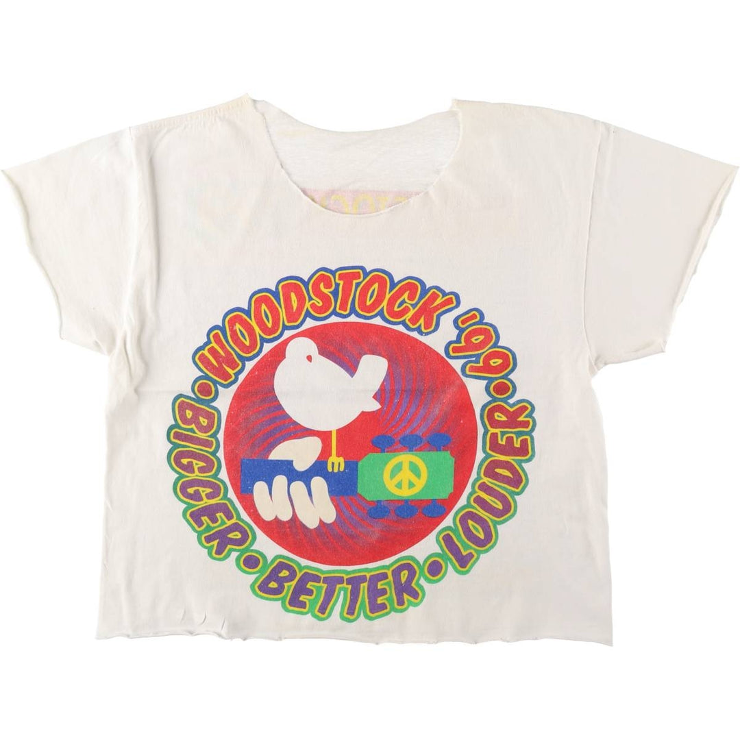 Woodstock '99 Cut-off Band T-Shirt (Men's Size M) unclear white type Vintage Second Hand
