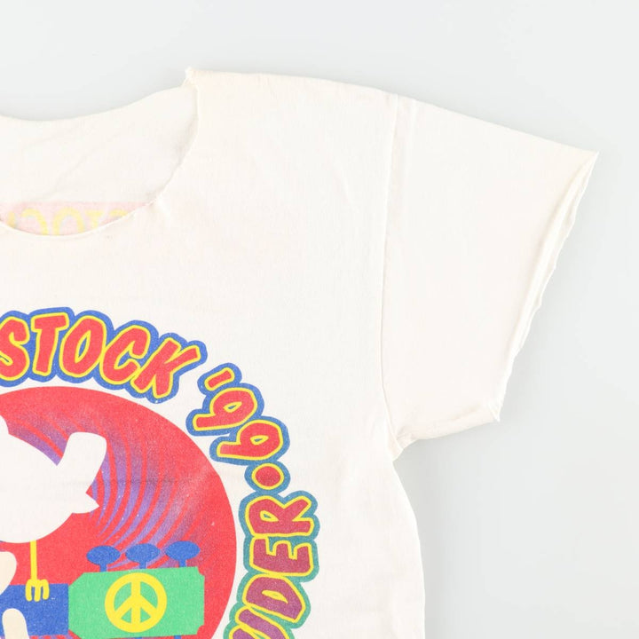 Woodstock '99 Cut-off Band T-Shirt (Men's Size M) unclear white type Vintage Second Hand