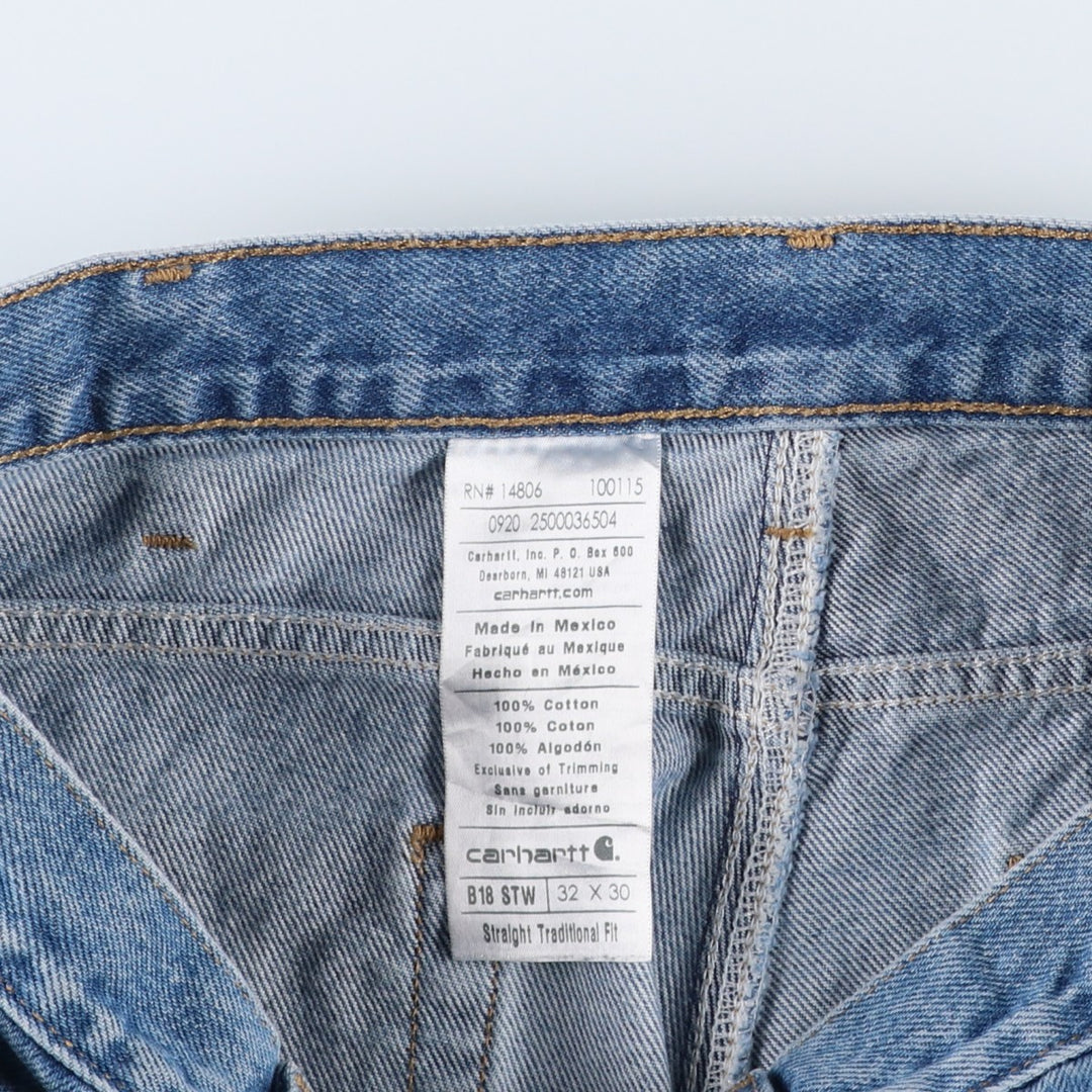 Carhartt Straight Traditional Fit Tapered Denim Pants, Men's W32 (approx.) cotton blue type Vintage Second Hand