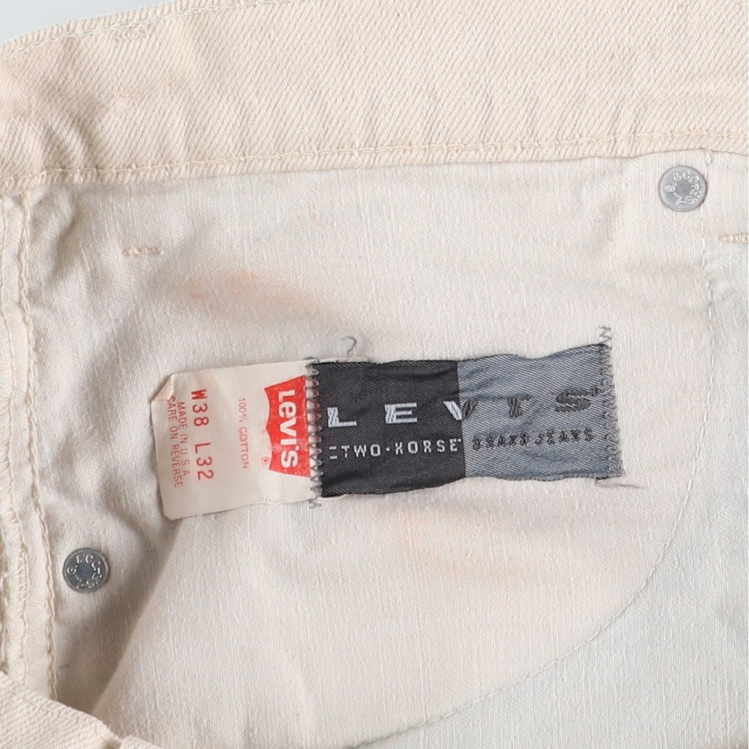 1990'S Levi's 40840-0254 Tapered Denim Pants, Made in USA, Men's Size W38 (approx.), Vintage cotton white type Vintage Second Hand