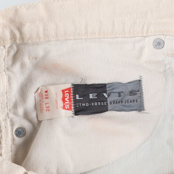 1990'S Levi's 40840-0254 Tapered Denim Pants, Made in USA, Men's Size W38 (approx.), Vintage cotton white type Vintage Second Hand