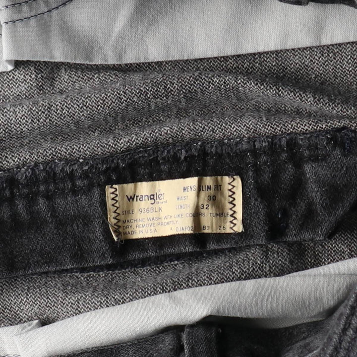 80s-90'S Wrangler Black Denim Straight Leg Jeans, Made in USA, Men's Size W31 (approx.), Vintage unclear black type Vintage Second Hand