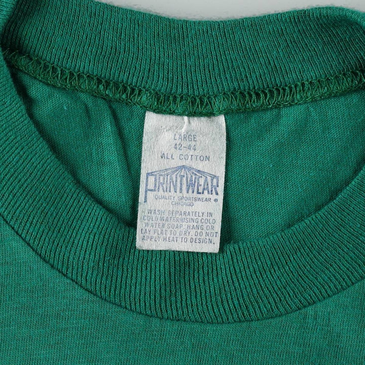 80'S PRINTWEAR Printed T-shirt, Men's Size S (approx.), Vintage cotton green type Vintage Second Hand