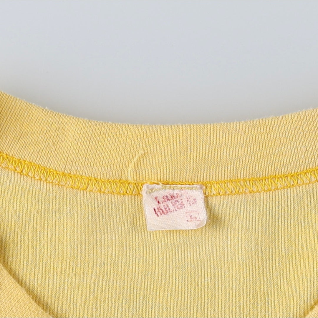 Printed T-shirt, men's size L unclear yellow type Vintage Second Hand