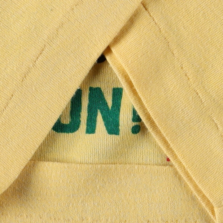 Printed T-shirt, men's size L unclear yellow type Vintage Second Hand