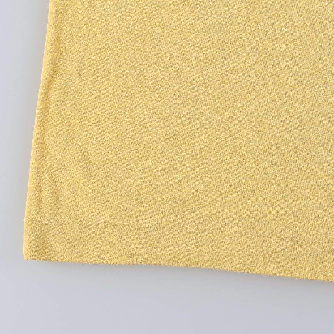 Printed T-shirt, men's size L unclear yellow type Vintage Second Hand