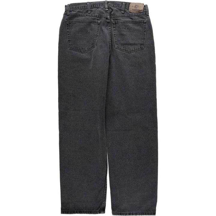 Wrangler Men's Black Denim Tapered Denim Pants, Size W34 cotton black type Vintage Second Hand