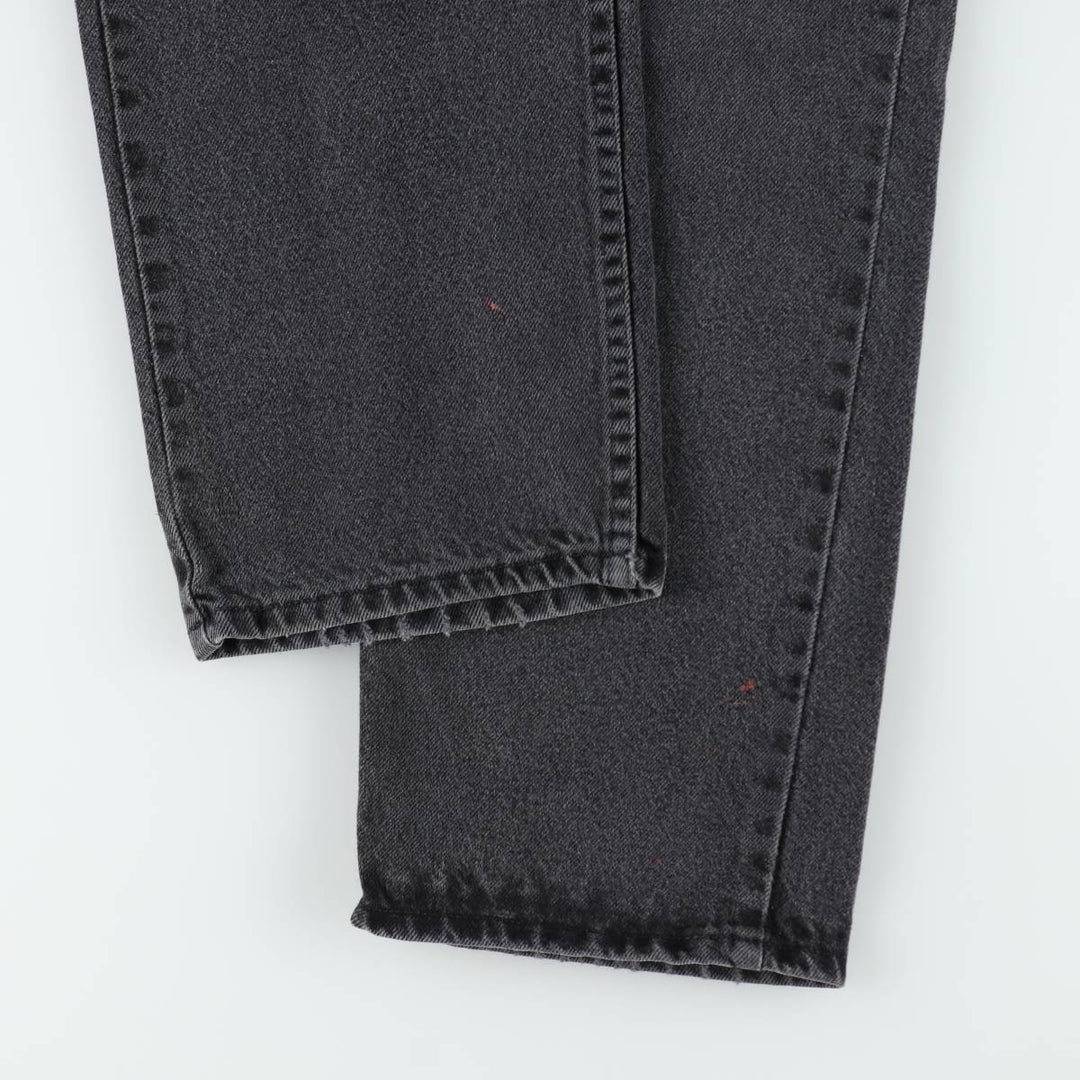 Wrangler Men's Black Denim Tapered Denim Pants, Size W34 cotton black type Vintage Second Hand
