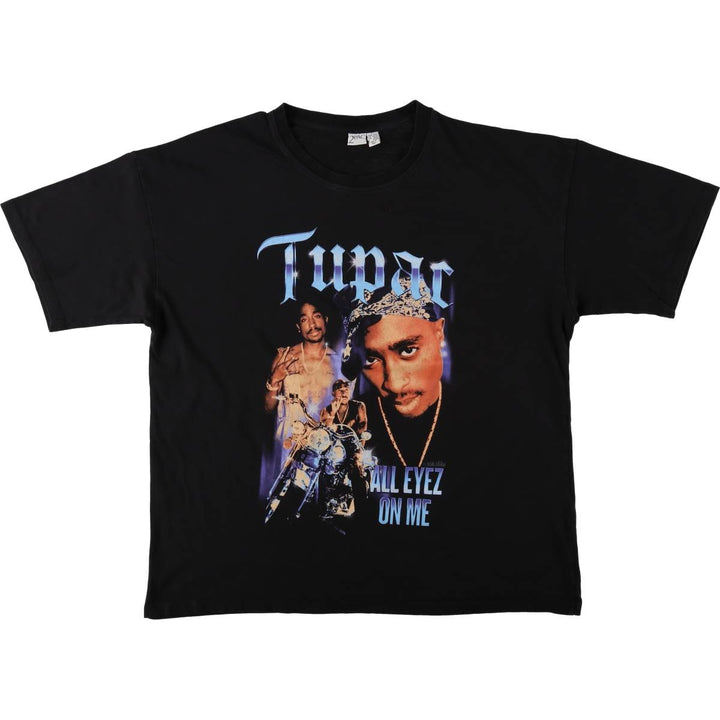2pac Rap T-shirt, Men's L size cotton black type Vintage Second Hand
