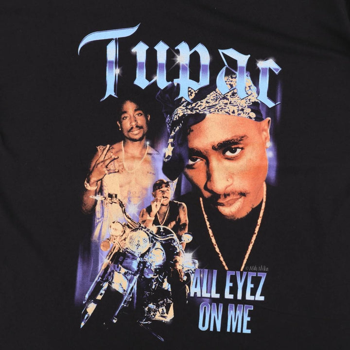 2pac Rap T-shirt, Men's L size cotton black type Vintage Second Hand