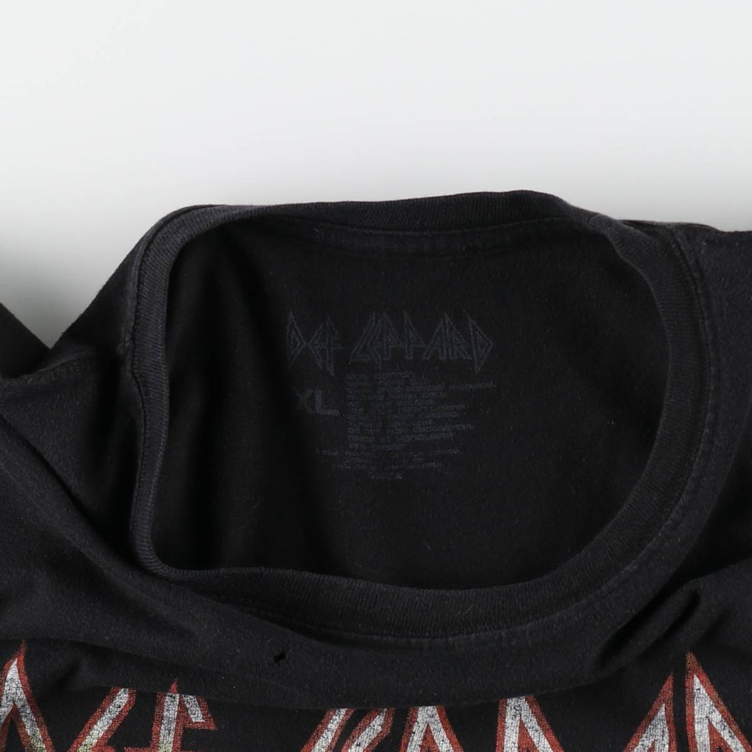 DEF LEPPARD Def Leppard Leopard Pattern Band T-shirt Band Tee Men's XL equivalent cotton black type Vintage Second Hand