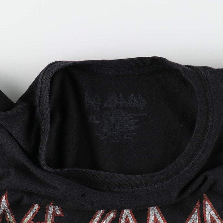DEF LEPPARD Def Leppard Leopard Pattern Band T-shirt Band Tee Men's XL equivalent cotton black type Vintage Second Hand