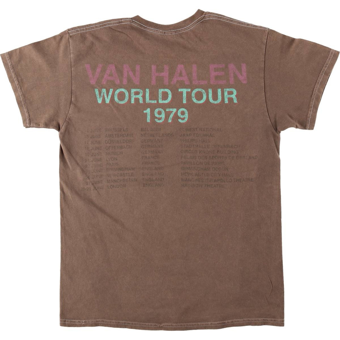 VAN HALEN Van Halen band T-shirt, men's size M cotton brown type Vintage Second Hand