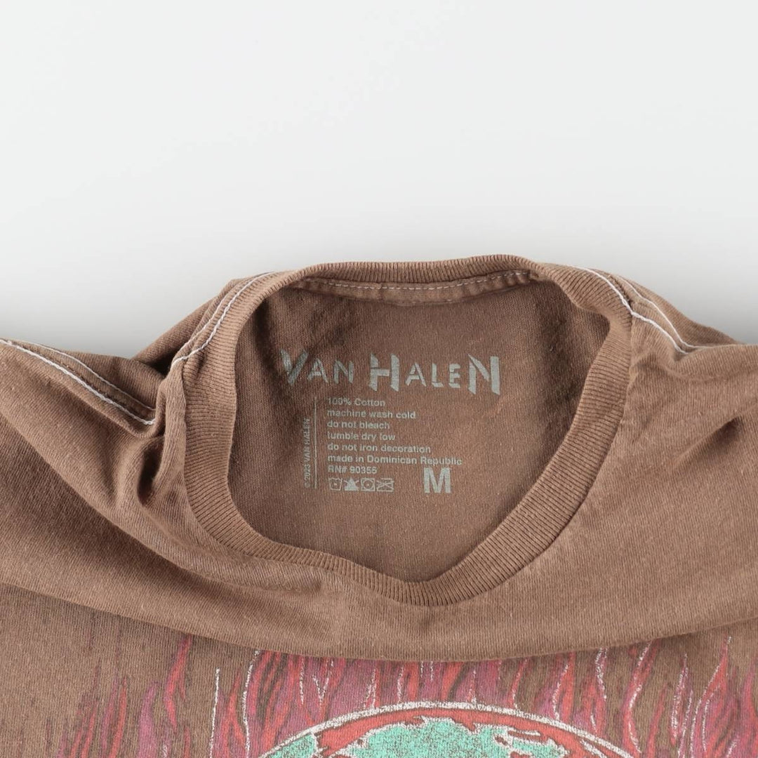 VAN HALEN Van Halen band T-shirt, men's size M cotton brown type Vintage Second Hand