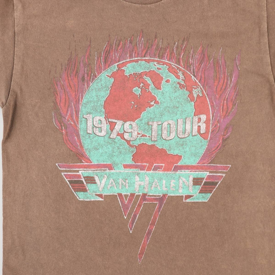 VAN HALEN Van Halen band T-shirt, men's size M cotton brown type Vintage Second Hand