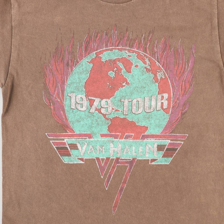 VAN HALEN Van Halen band T-shirt, men's size M cotton brown type Vintage Second Hand