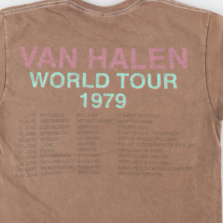 VAN HALEN Van Halen band T-shirt, men's size M cotton brown type Vintage Second Hand