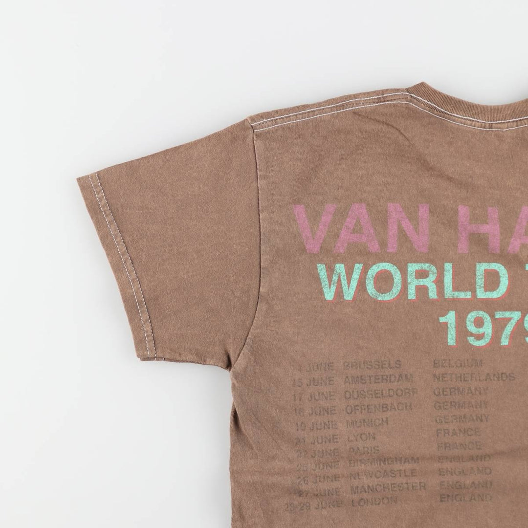 VAN HALEN Van Halen band T-shirt, men's size M cotton brown type Vintage Second Hand