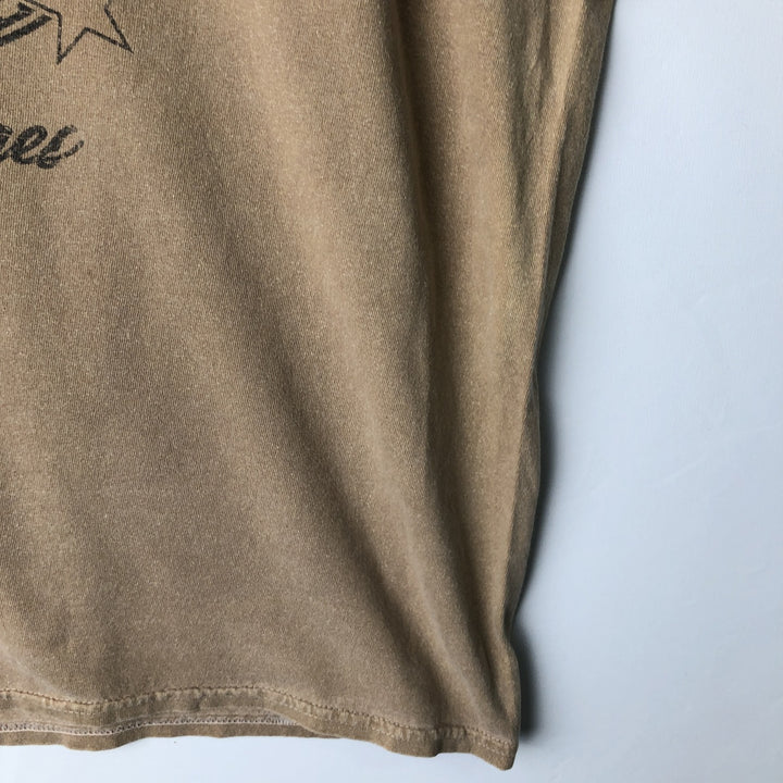 VINYL ICONS DEF LEPPARD Leopard Pattern Band T-Shirt (Men's Size L) cotton beige type brown Vintage Second Hand