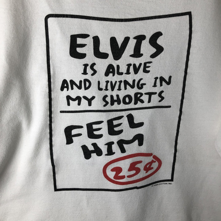 ELVIS PRESLEY band t-shirt, made in USA, men's size XL. cotton white type Vintage Second Hand