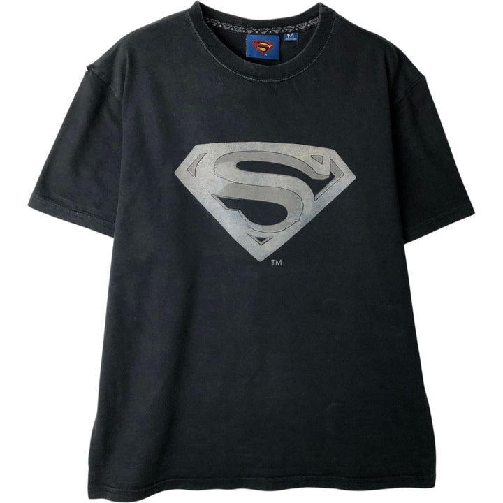 SUPERMAN character print T-shirt, men's size M (equivalent) unclear black type Vintage Second Hand