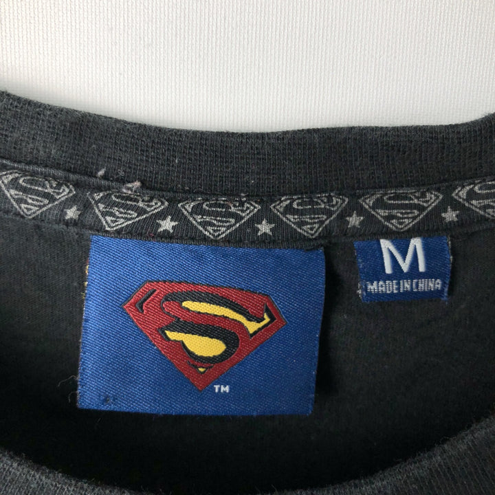 SUPERMAN character print T-shirt, men's size M (equivalent) unclear black type Vintage Second Hand