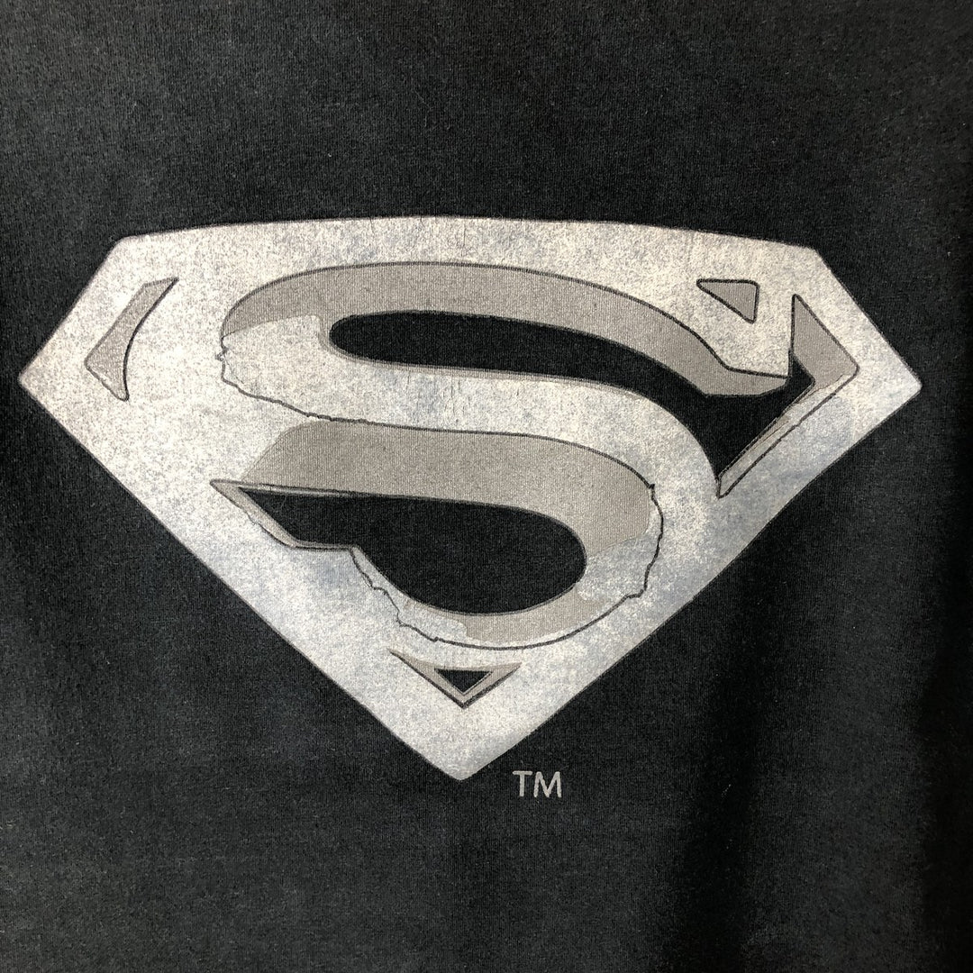 SUPERMAN character print T-shirt, men's size M (equivalent) unclear black type Vintage Second Hand