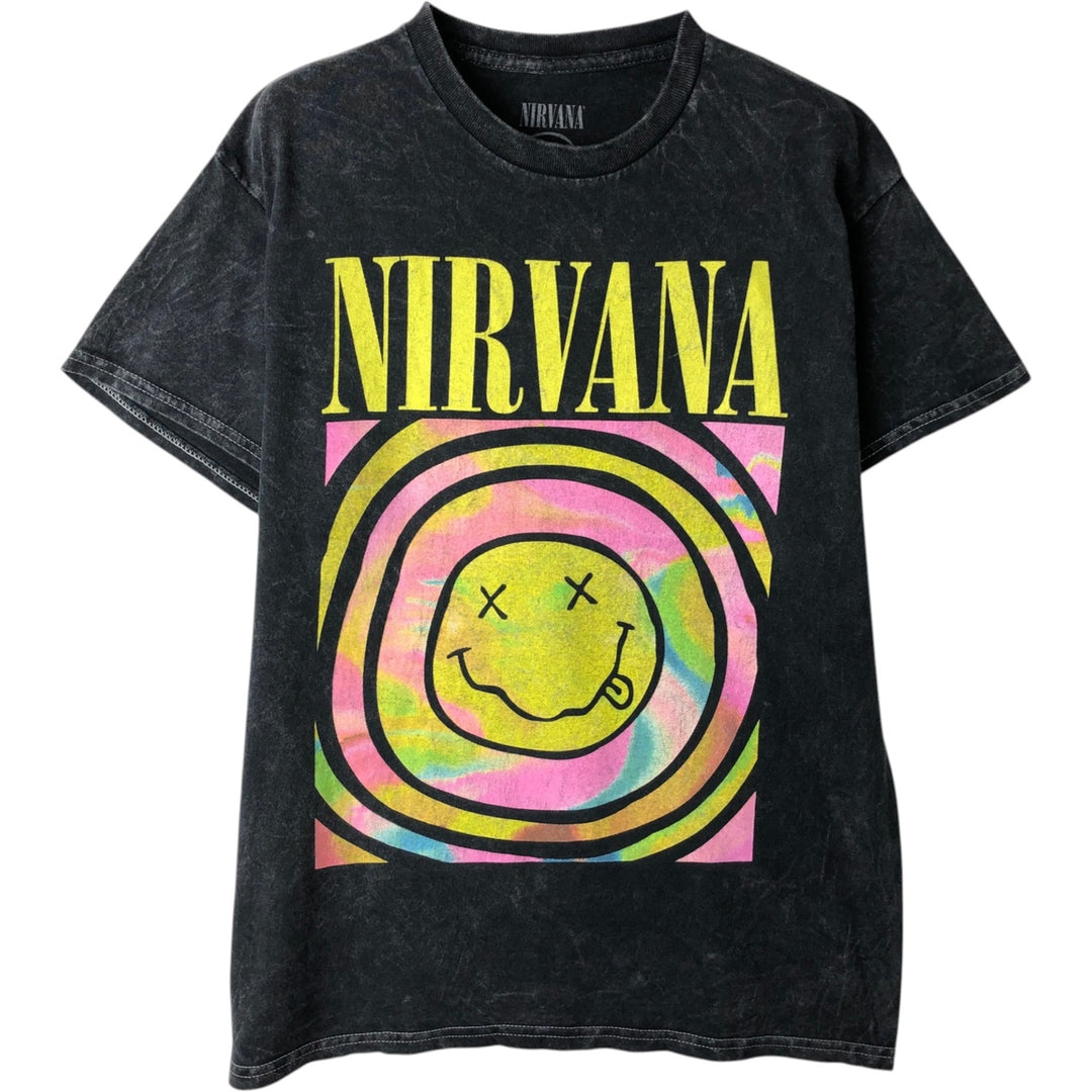 NIRVANA Nirvana Band T-shirt, Band T, Men's M size cotton black type Vintage Second Hand