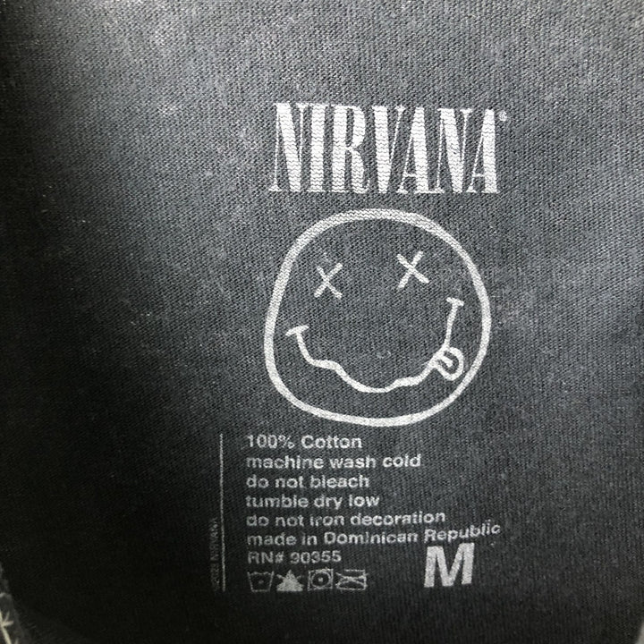 NIRVANA Nirvana Band T-shirt, Band T, Men's M size cotton black type Vintage Second Hand