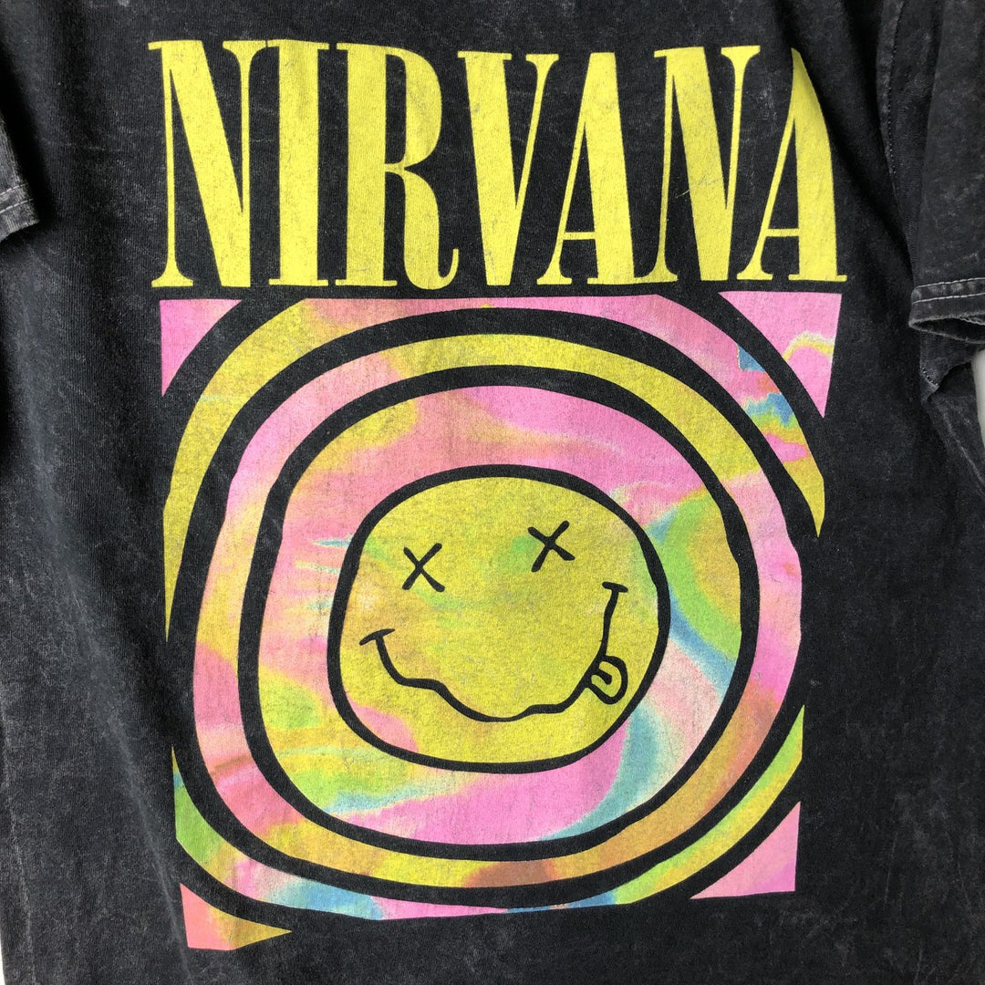 NIRVANA Nirvana Band T-shirt, Band T, Men's M size cotton black type Vintage Second Hand