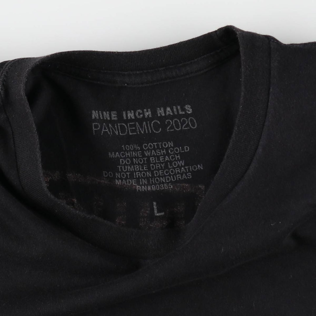 NINE INCHI NAILS Band T-shirt (Men's size L) cotton black type Vintage Second Hand