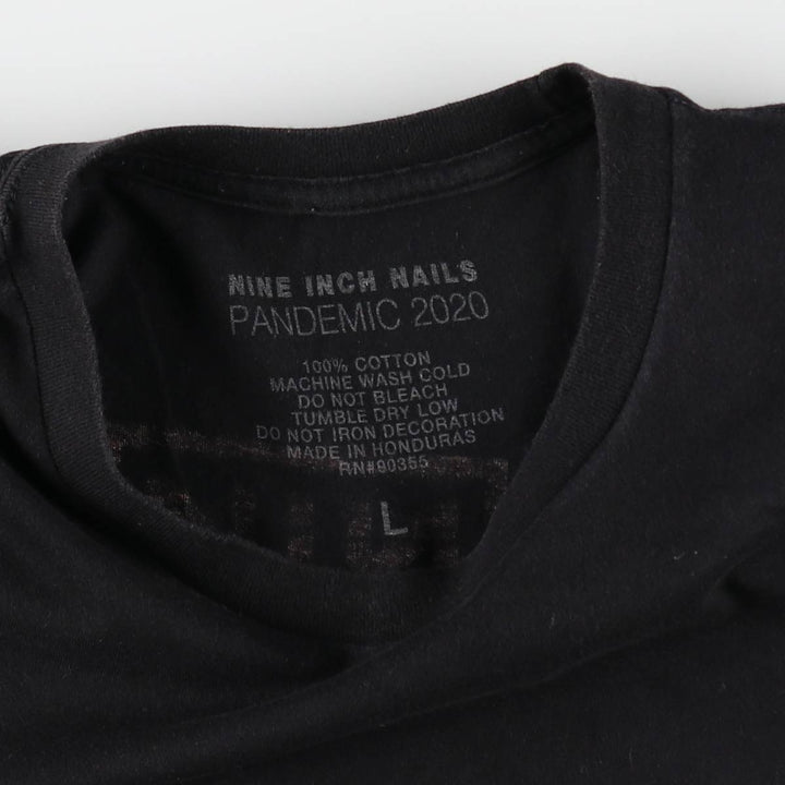 NINE INCHI NAILS Band T-shirt (Men's size L) cotton black type Vintage Second Hand
