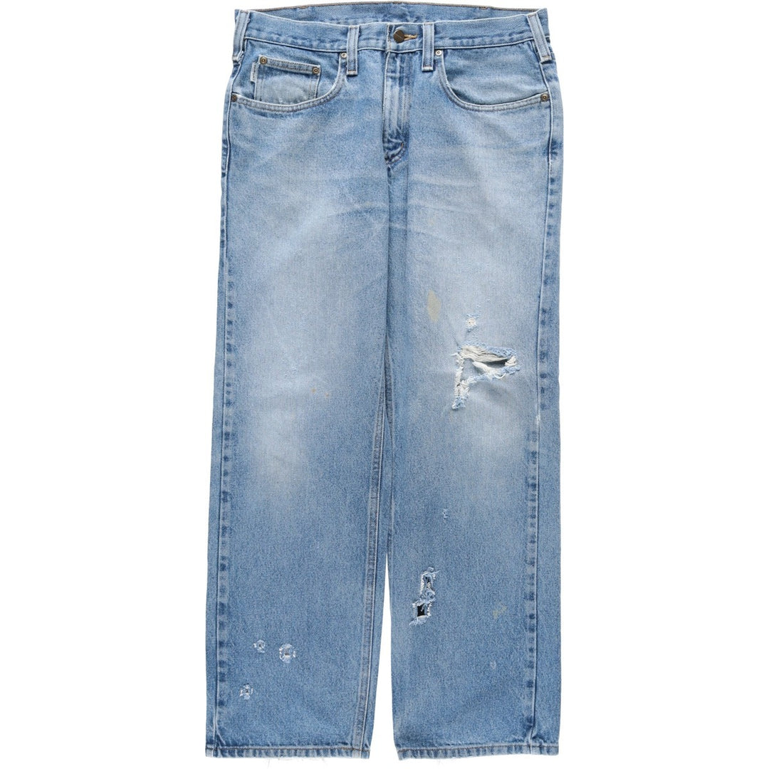 Carhartt Tapered Denim Pants for Men, W35 equivalent unclear blue type Vintage Second Hand