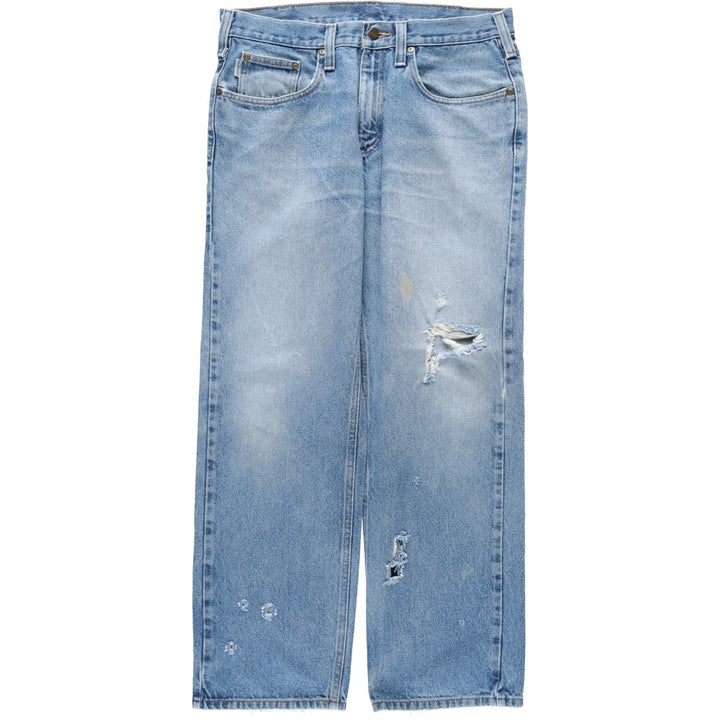 Carhartt Tapered Denim Pants for Men, W35 equivalent unclear blue type Vintage Second Hand