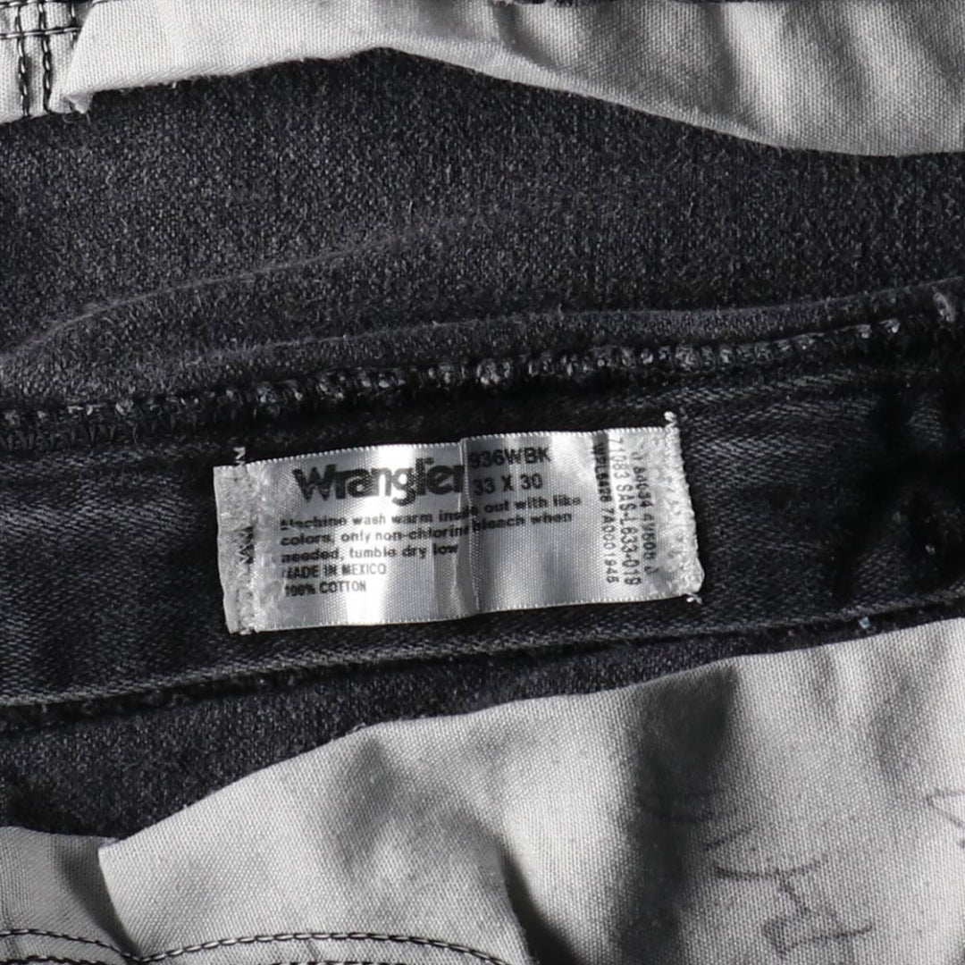 Vintage 90s-00'S Wrangler black denim tapered denim pants, men's size W33. cotton black type Vintage Second Hand
