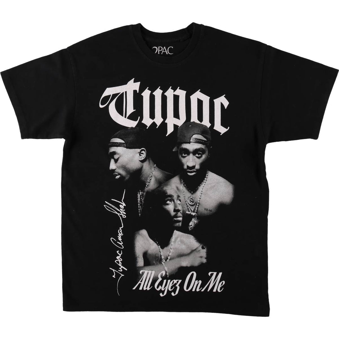 2pac Rap T-shirt, Men's S size cotton black type Vintage Second Hand