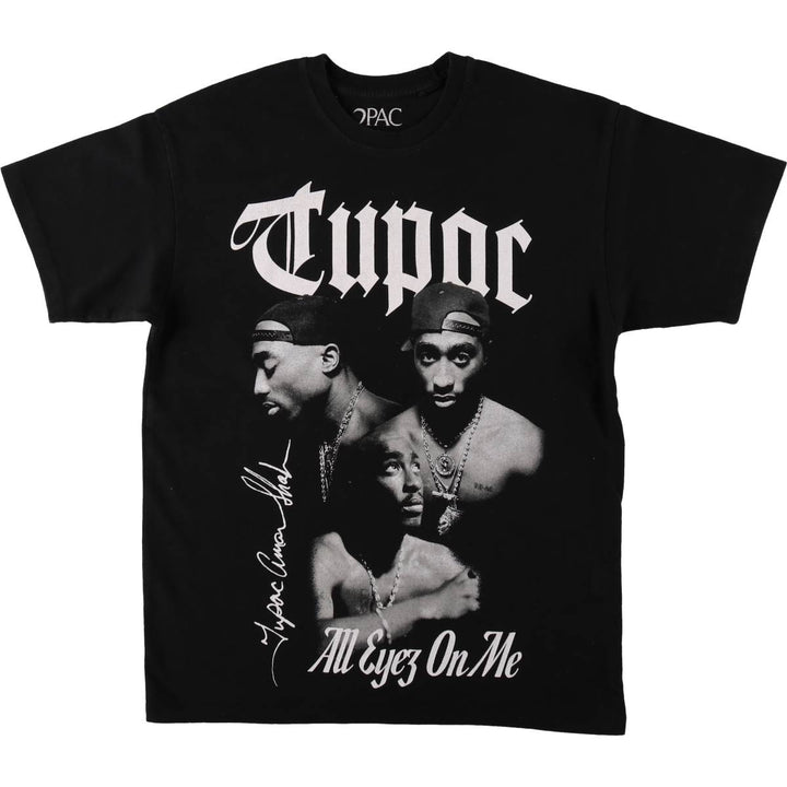 2pac Rap T-shirt, Men's S size cotton black type Vintage Second Hand
