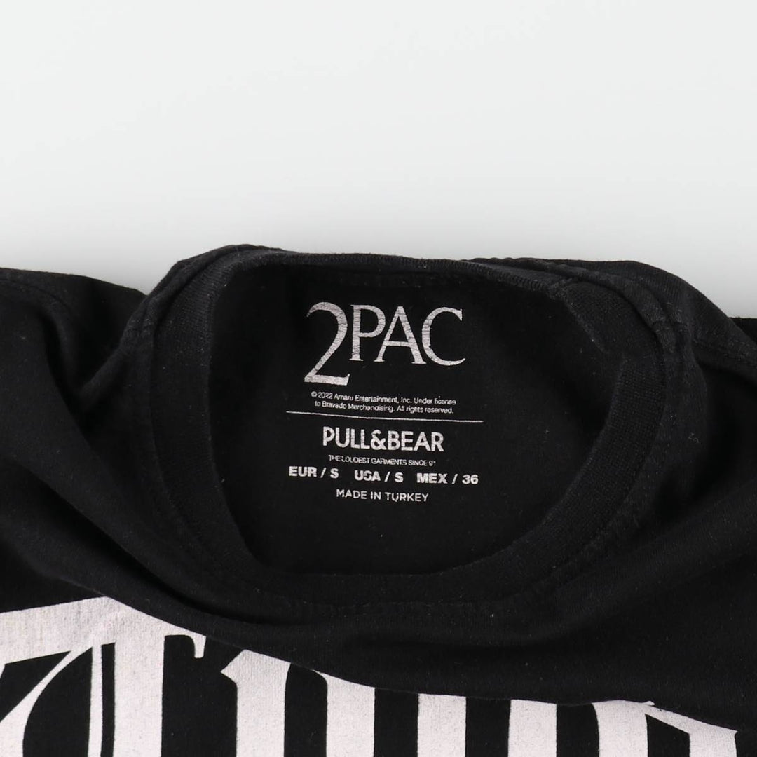 2pac Rap T-shirt, Men's S size cotton black type Vintage Second Hand