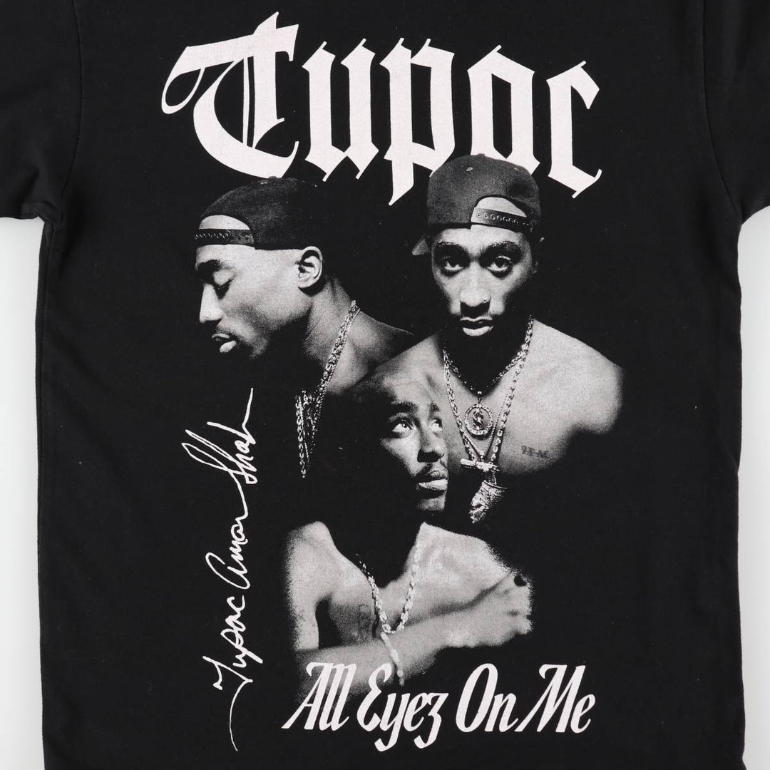 2pac Rap T-shirt, Men's S size cotton black type Vintage Second Hand