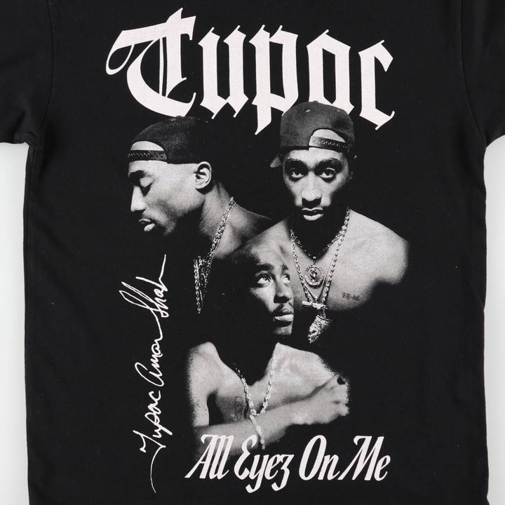2pac Rap T-shirt, Men's S size cotton black type Vintage Second Hand