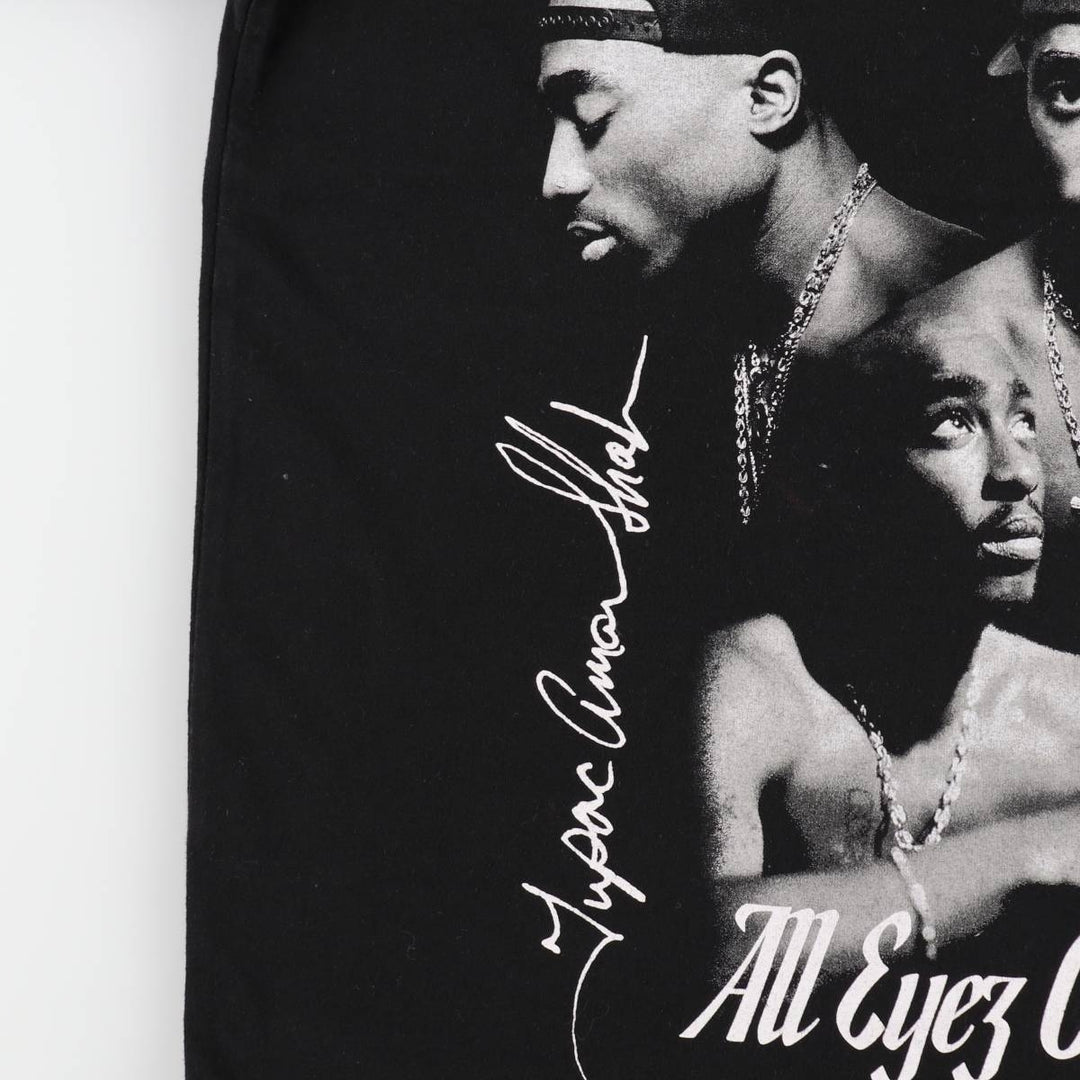 2pac Rap T-shirt, Men's S size cotton black type Vintage Second Hand