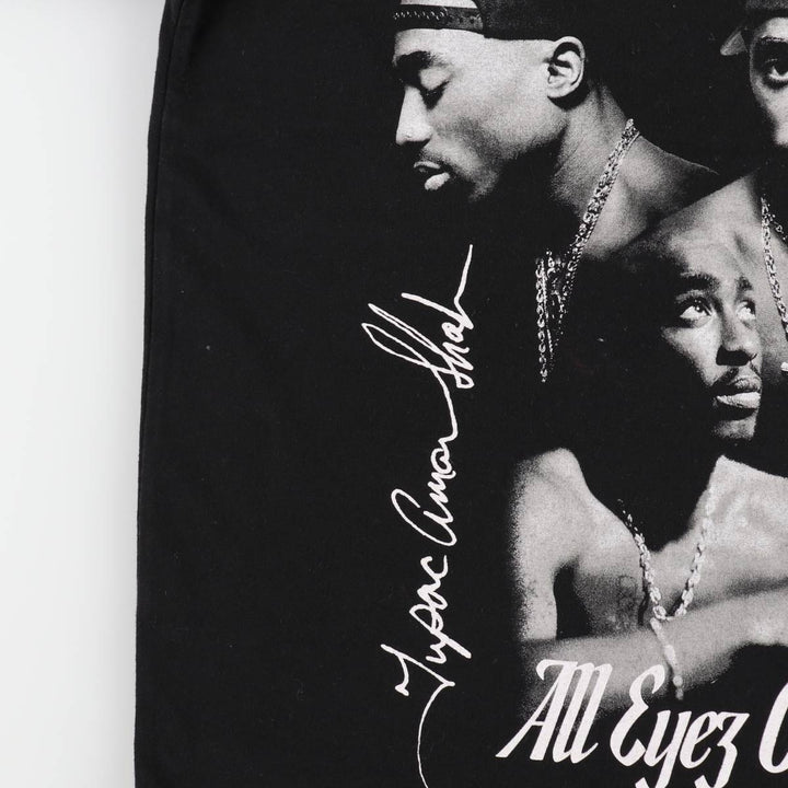 2pac Rap T-shirt, Men's S size cotton black type Vintage Second Hand