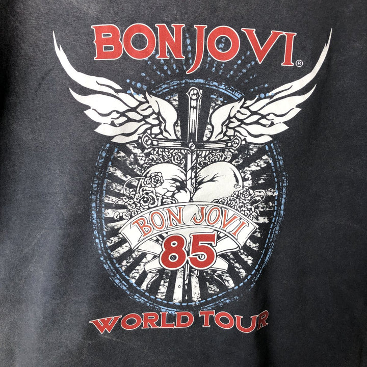 BON JOVI band t-shirt, men's size XXL equivalent. cotton Charcoal Vintage Second Hand