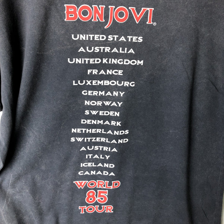 BON JOVI band t-shirt, men's size XXL equivalent. cotton Charcoal Vintage Second Hand