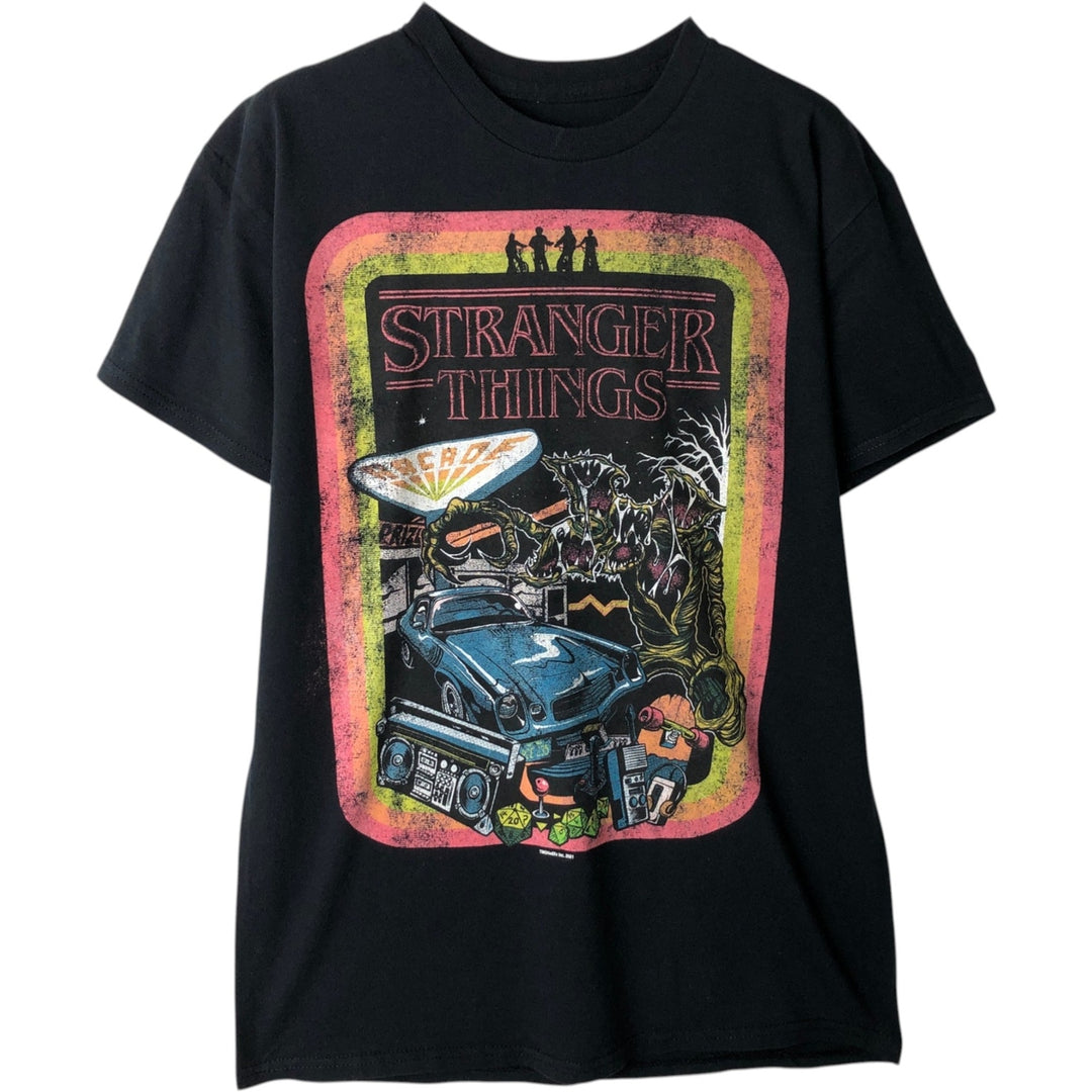 STRANGER THINGS Stranger Things Movie T-shirt Men's XL size unclear black type Vintage Second Hand